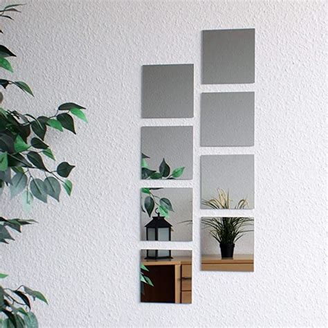 8 Pieces Of Mirror Tiles 15x15cm Wall Decoration Wall Mirror