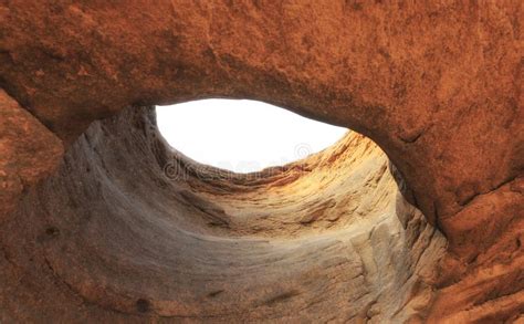 View From Inside A Cave Looking Out From Below To The Top Stock Image