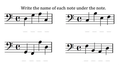 Bass Clef Worksheets Pdf