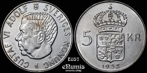 Sweden Gustaf Vi Adolf Kronor Silver Unc