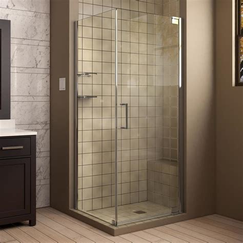 Dreamline Elegance 32 In To 32 In W Frameless Chrome Pivot Shower Door At