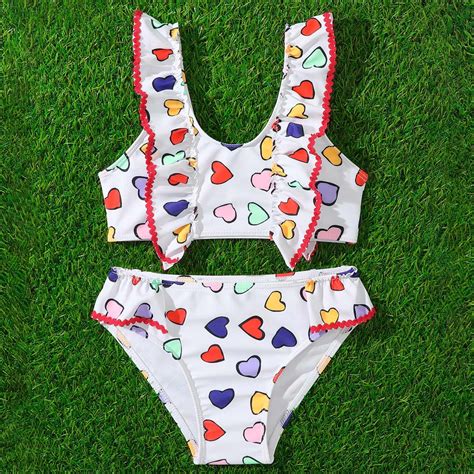 Tponi Girls One Piece Swimsuits Girls 2 Piece Swimsuit Two Piece Sets