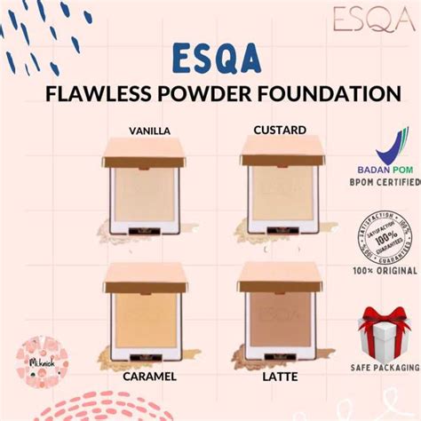 Esqa Flawless Powder Foundation Vanilla Custard Caramel And Latte