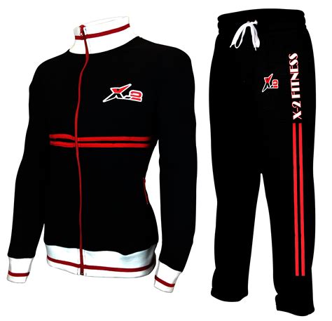 Mens Athletic Activewear Color Full Zip Fleece Tracksuit Jogging