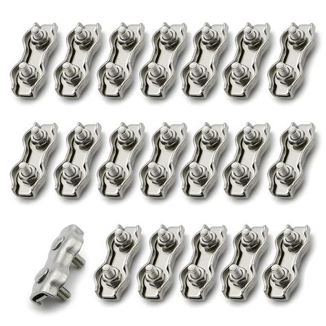 20PCS M2 Duplex Klemme Set Edelstahl Drahtseile Clip Verzinkt