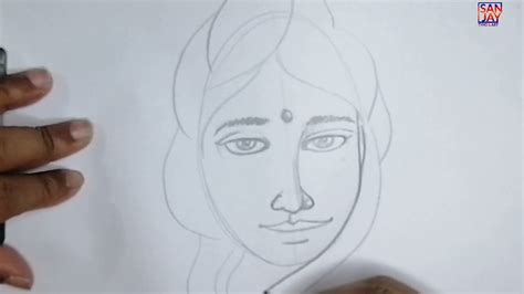 How To Draw A Women Face Easily Women Face Drawing Easy Face Drawing Step By Step Youtube