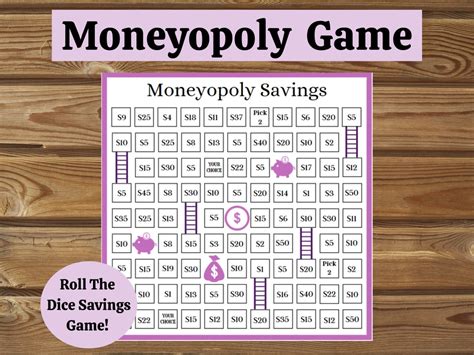 Moneyopoly Savings Challenge Game Roll The Dice Savings Challenge