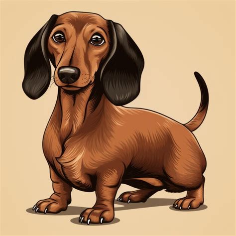 Premium Photo Dachshund Cartoon Dog Vector Illustration