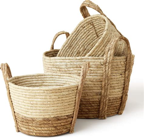 Amazon La Jolie Muse Hand Woven Wicker Storage Baskets Seagrass