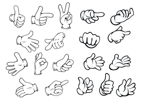 Cartoon hand gestures and pointers 11523543 Vector Art at Vecteezy