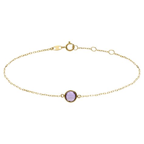 Armband aus 585 Gelbgold mit Geburtsstein Anhänger Februar Lucardi DE