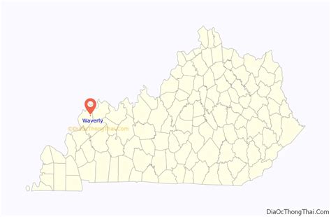 Map of Waverly city, Kentucky