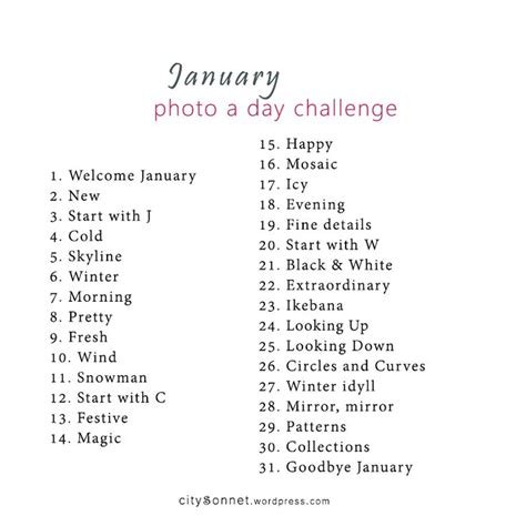 January Photo A Day Challenge 