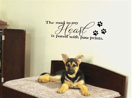 Dog Wall Decal Wall Art Wall Vinyl Decals Art The Road To My Heart Is