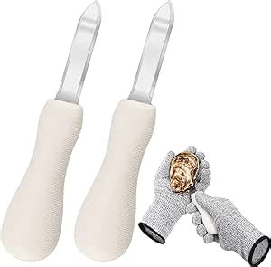 Nonley Oyster Shucking Juego De Cuchillos De Ostra Con Guantes De