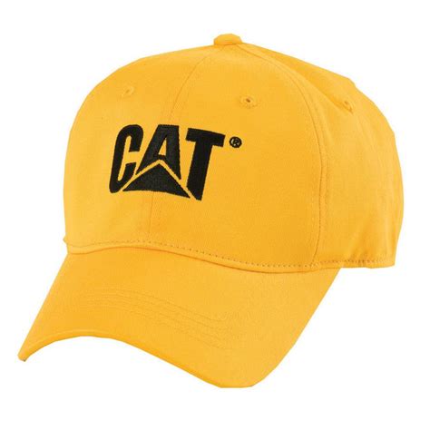 Caterpillar Trademark Mens One Size Yellow Cotton Canvas Cap Headwear