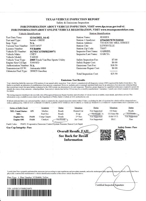 Failed Inspection Due To Catalyst Not Ready Evap Nor Ready And O Ses