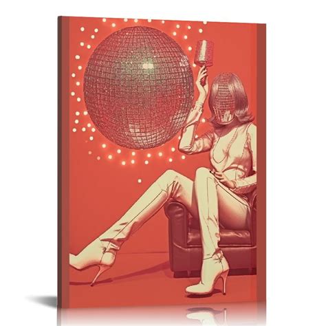 EastSmooth Vintage Disco Ball Decor Funky Posters Preppy Canvas Wall