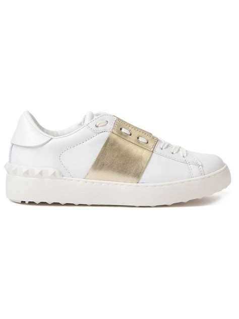 Lyst - Valentino Metallic 'rockstud' Sneakers in White