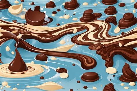 Premium Ai Image Vector Illustration Of A Flow Of Milk And Chocolate