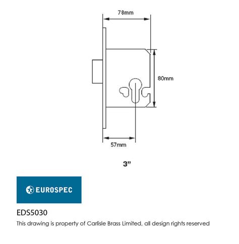 Eurospec Euro Deadlock Eds5030sss 76mm Satin Stainless Eds5030sss From