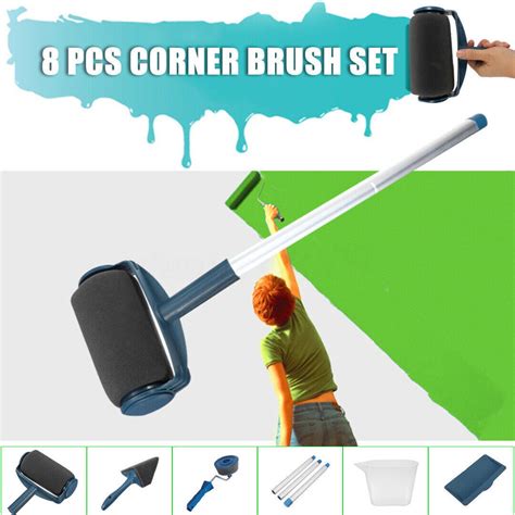 Paint Runner Pro Roller Brush Set Wall Painting Edger Handle Diy Tool