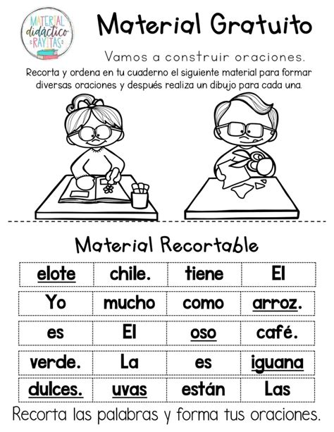 Vamos A Construir Oraciones Imagenes Educativas Lectura De Palabras