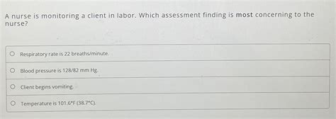 Solved A Nurse Is Monitoring A Client In Labor Which Chegg