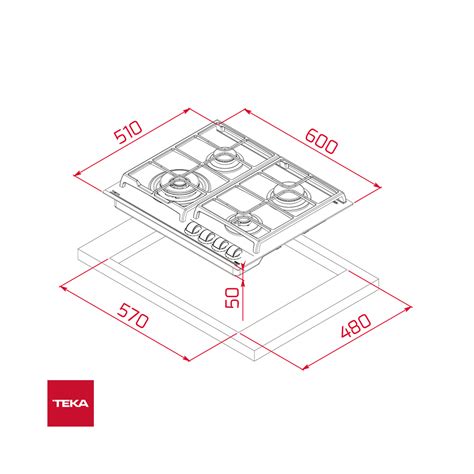 Encimera A Gas Empotrable Teka 4 Quemadores 60cm Vidrio Negro GZC 64320 XBB