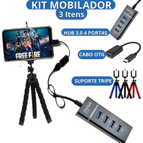 Kit Mobilador Original Hub Usb Portas Adaptador Otg Celular