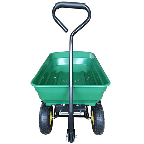 New Garden Heavy Duty Utility 4 Wheel Trolley Cart Dump Wheelbarrow