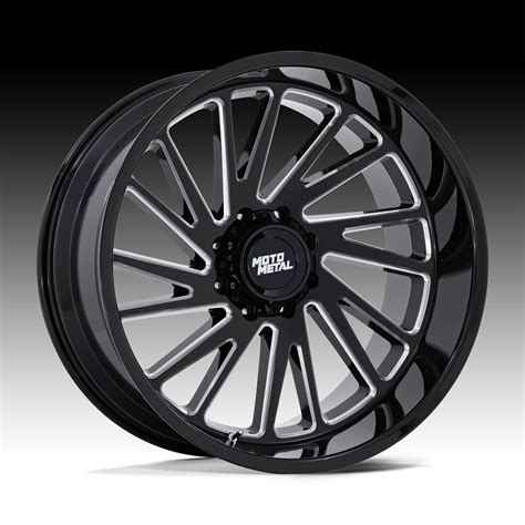 Moto Metal MO811 Combat Gloss Black Milled Custom Truck Wheels MO811