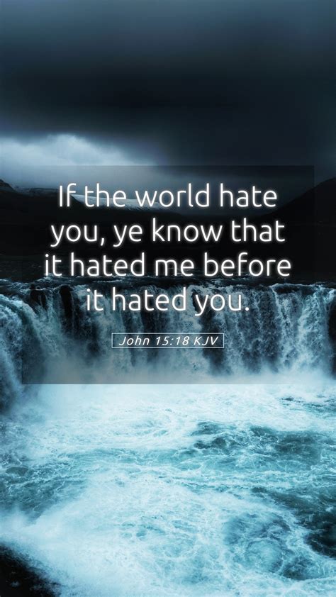 John 1518 Kjv Mobile Phone Wallpaper If The World Hate You Ye Know