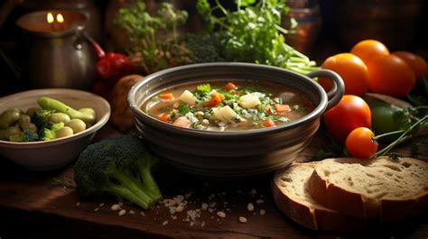 Premium Photo A Photo Of A Bowl Of Nourishing Vegetable Soup