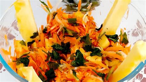 Salade D Ananas Carottes Et Concombre Youtube