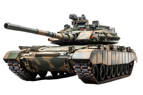 Battle Tank Side View Isolated On Transparent Background Military Tank