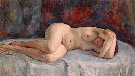 Reclining Nude With Crossed Arms Bilder Gem Lde Und Lgem Lde