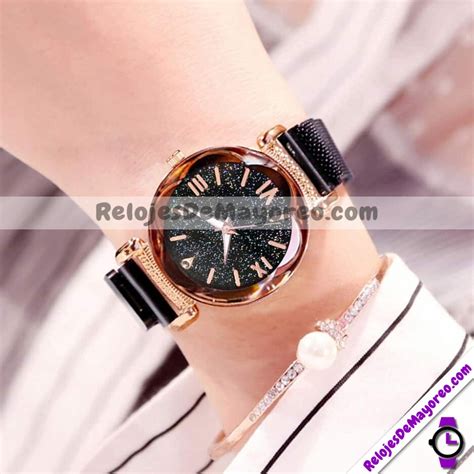 Reloj Extensible Mesh Iman N Meros Romanos Destellos Negro R