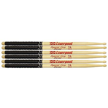 Baqueta De Bateria Liverpool Special Grip 7A Marfim 3 Pares O