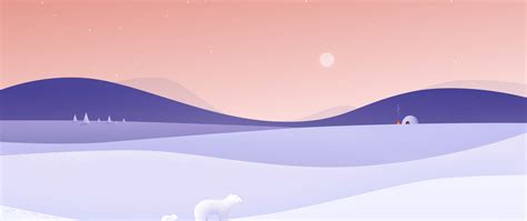 2560x1080 Resolution Winter Night Minimalist 4K 2560x1080 Resolution