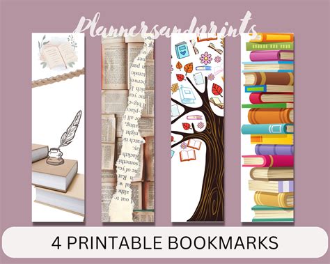 Printable Bookmarks Bookmark Set Of 4 Cute Bookmarks Vintage