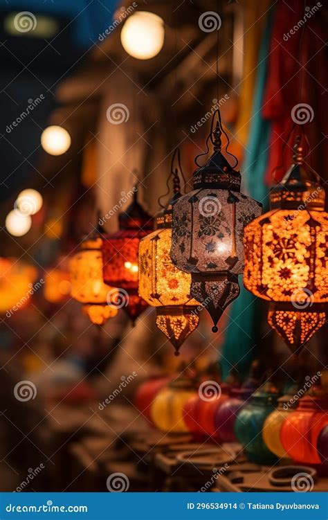 Lanterns Illuminated for the Diwali Festival Stock Illustration ...