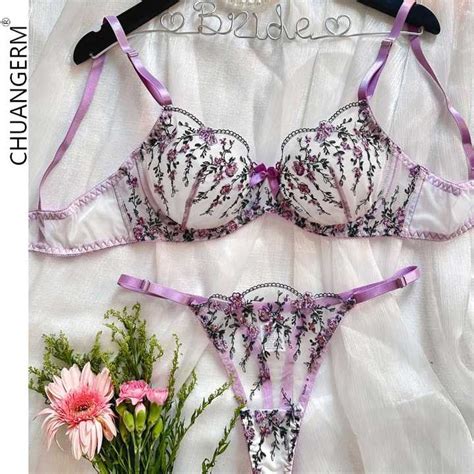 Chuangerm Spot Low Moq New Fashion Floral Lingerie Set