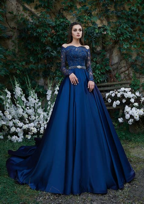 Dark Royal Blue Evening Dresses Long off Shoulder Evening - Etsy UK