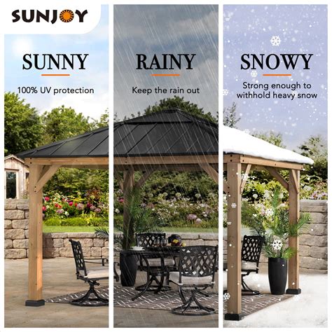 Sunjoy Wooden Hardtop Gazebo For Sale 11x11 For Outdoor Backyard Patio