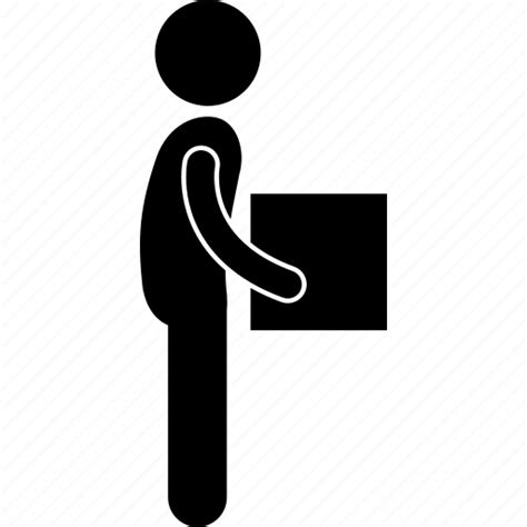 Box Carry Holding Jobless Man Package Parcel Icon