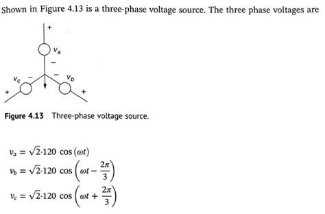 Solved Shown in Figure 4.13 is a three-phase voltage source. | Chegg.com