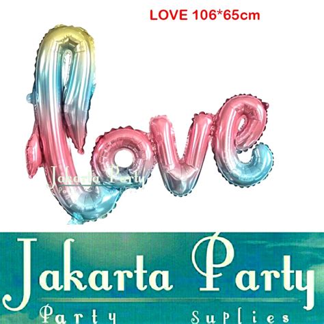 Jual Balon Love Latin Rainbow Jumbo Balon Foil Love Sambung Balon