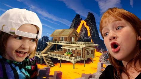 LAVA HOUSE TOUR!! Adley and Niko explore our Volcano Neighborhood & ALL our Family Minecraft ...