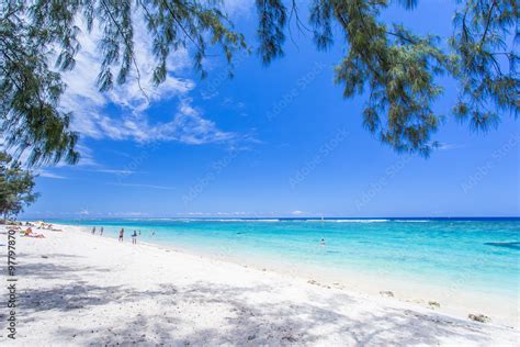 plage de l Hermitage sous les filaos île de la Réunion Stock Foto